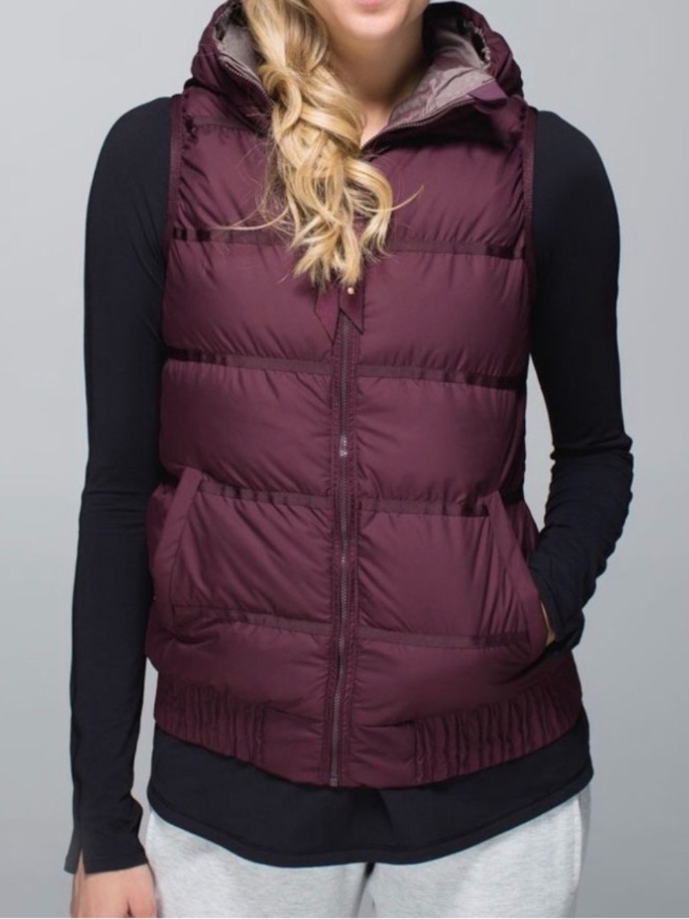 Lululemon Chilly Chill Puffer Women’s 8 Bordeaux Drama Trending Athleisure Vest